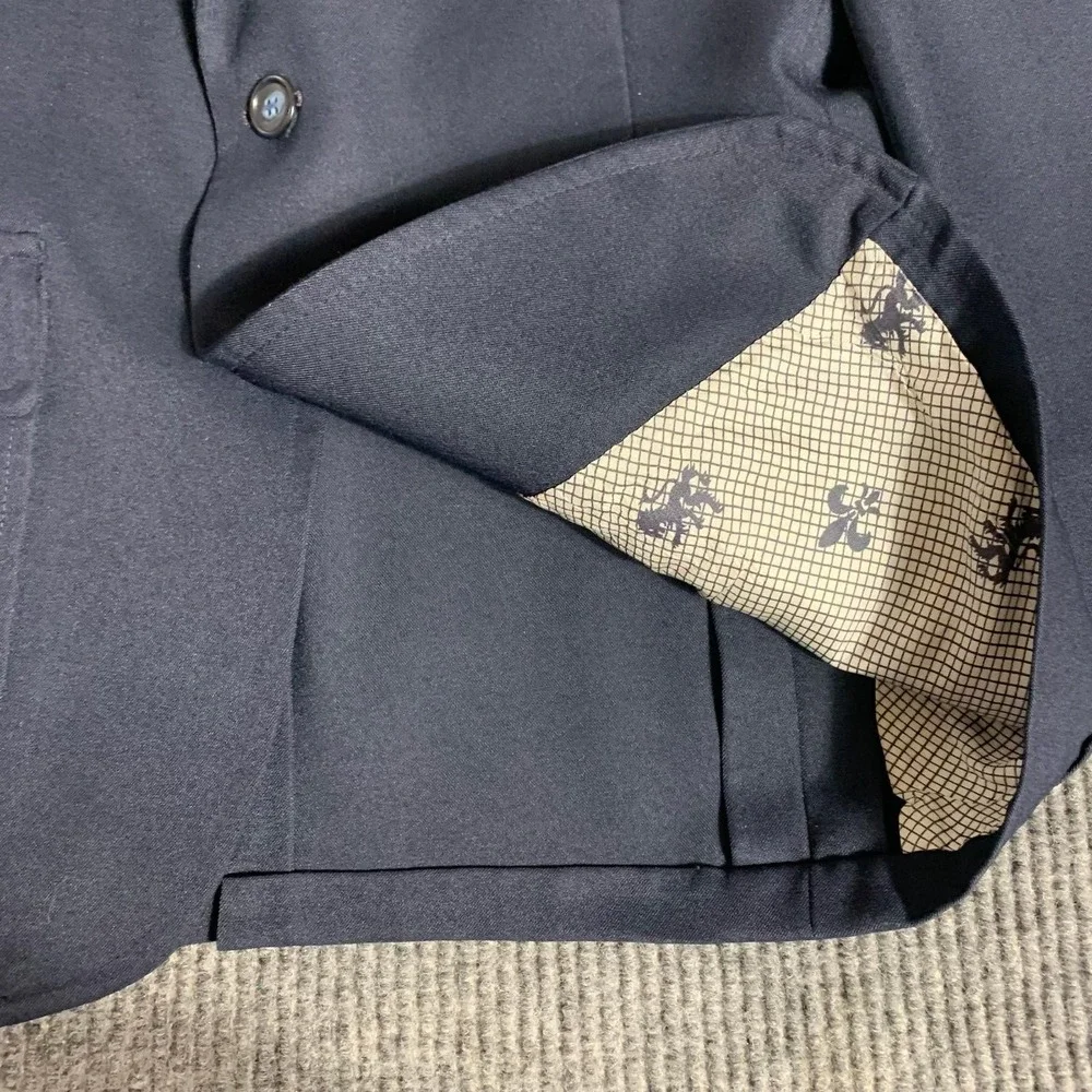VTG‎ JC Penny Blazer Mens 38 Blue Sports Coat Business Lined Academia Luxury 80s